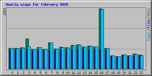 Hourly usage for February 2026