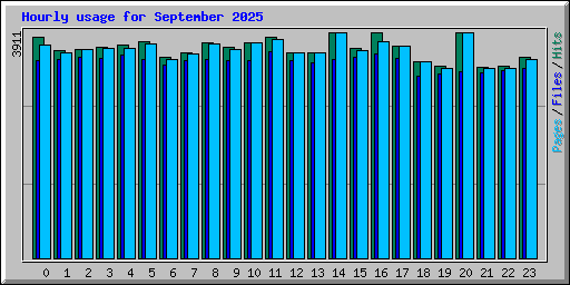 Hourly usage for September 2025